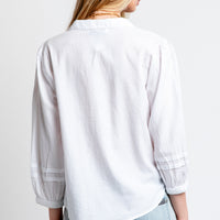 Michael Stars Jette Puff Sleeve Button Down in White