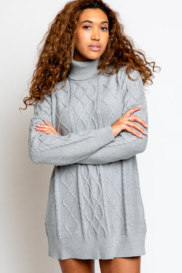 Show Me Your Mumu Montreal Mini in Grey Cable Knit