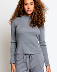 Lanston Mock Neck Top in Haze