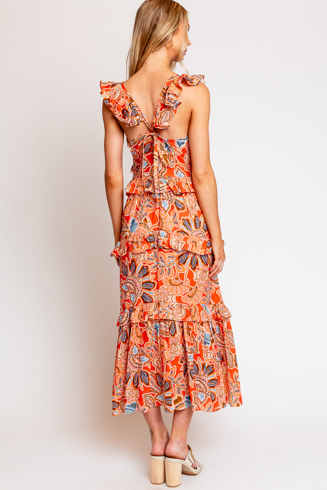 Misa Morrison Dress in Tangerine Floral
