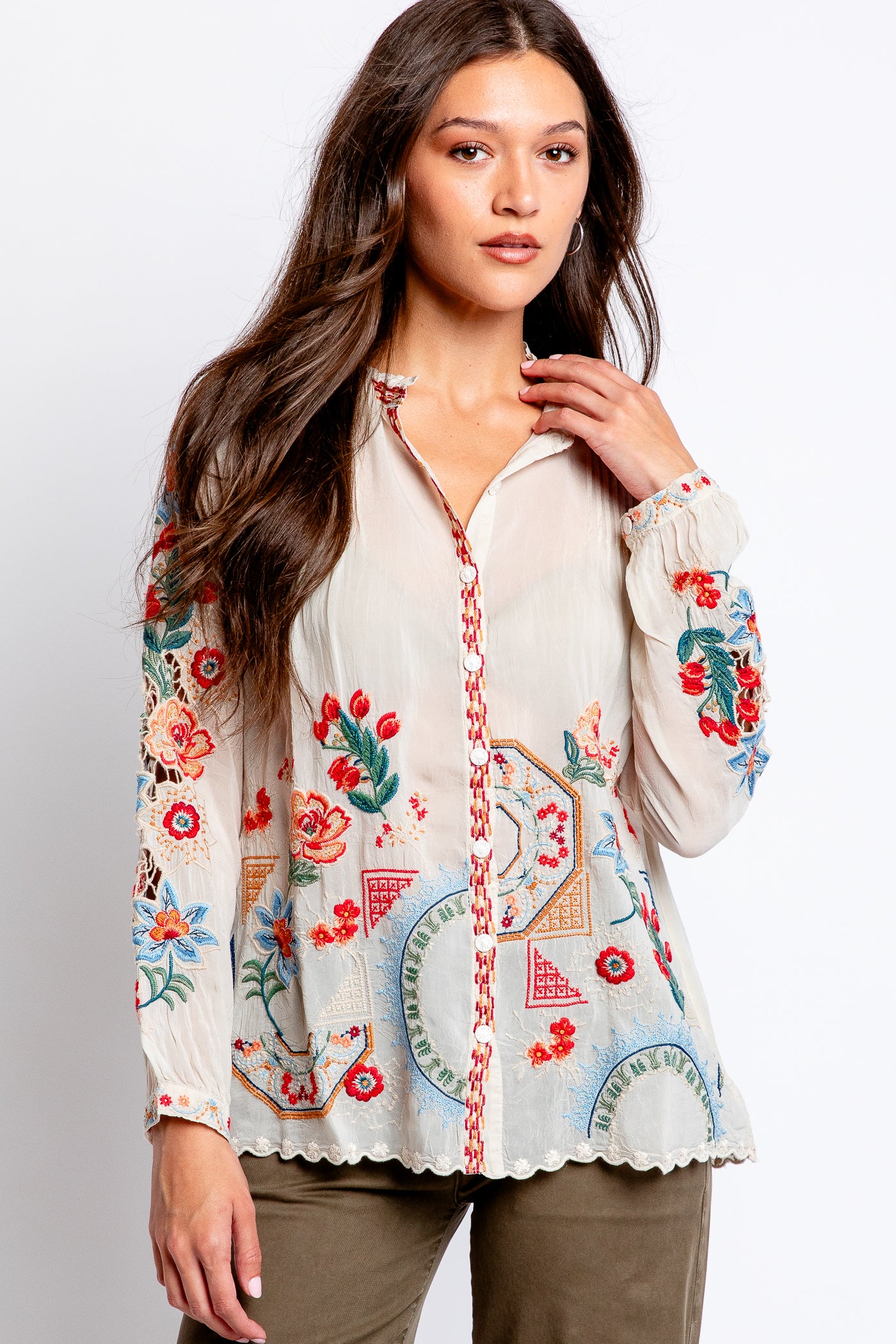 Johnny Was Luciana Ruelle Blouse