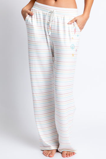 PJ Salvage Livin In the Sunshine Stripe Pant in Ivory