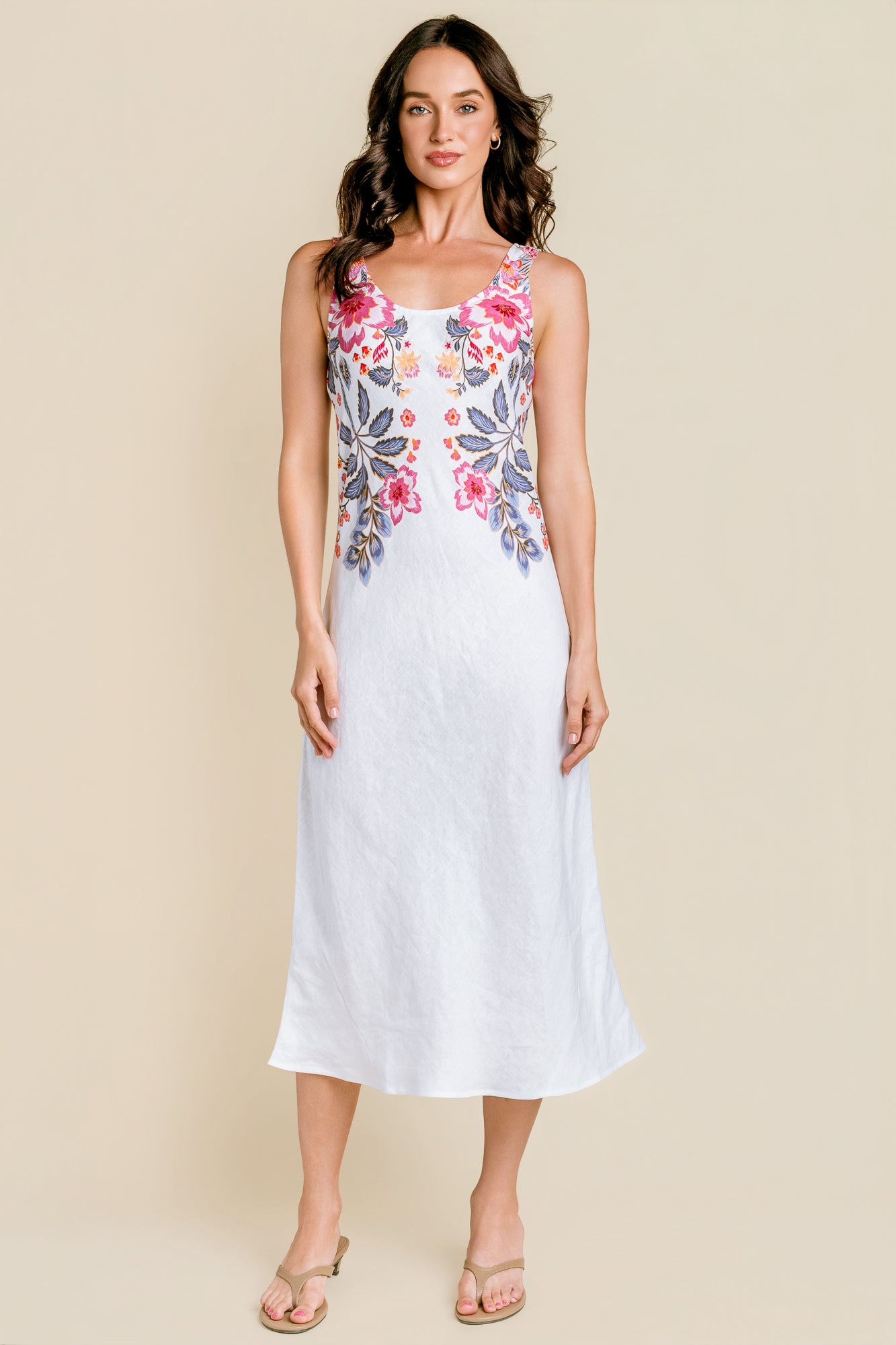 Johnny Was Lirielle Linen Bias Tank Dress