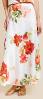 Watercolor Floral Midi Slip Skirt