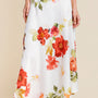 Watercolor Floral Midi Slip Skirt