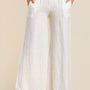 Foldover Waist Linen Palazzo Pant