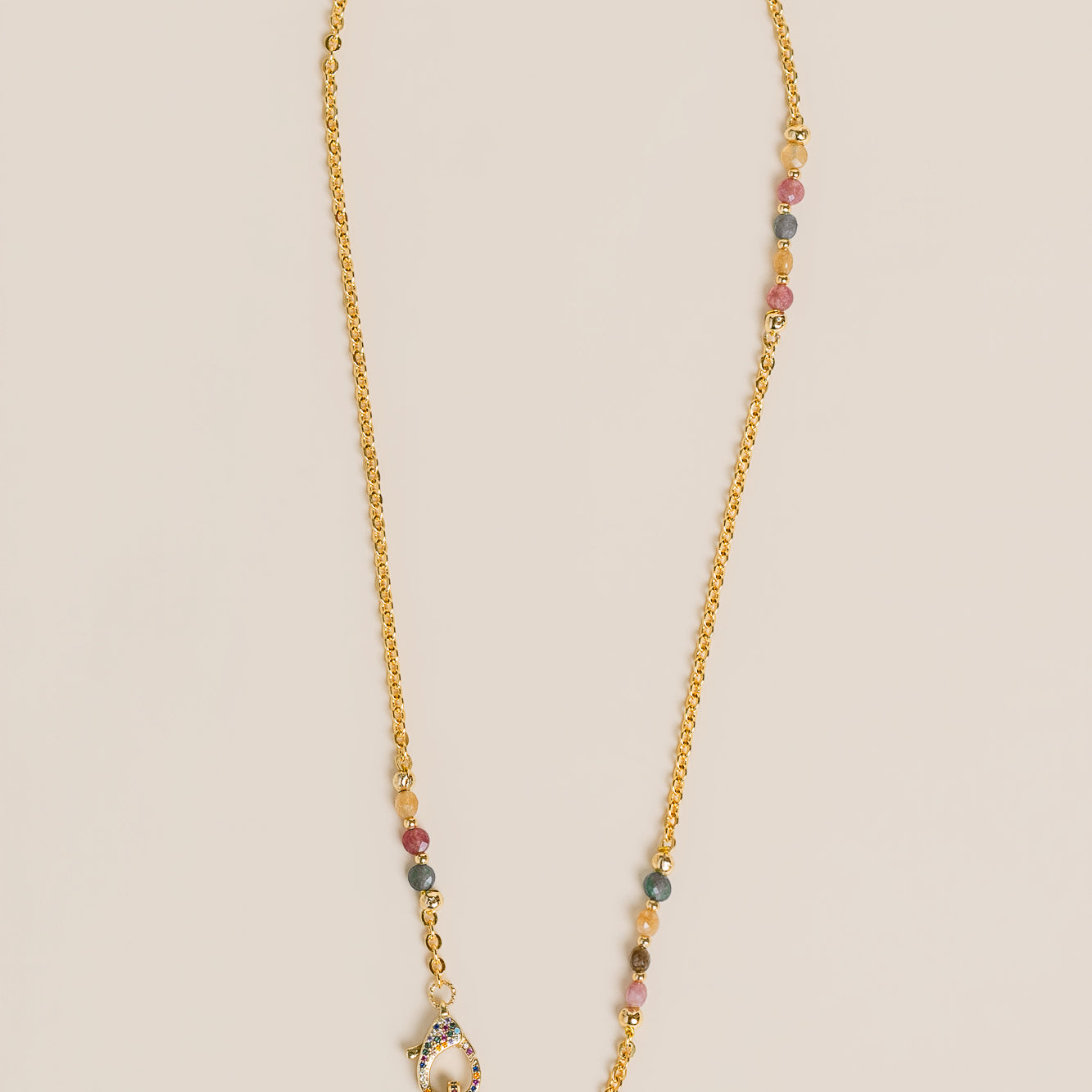 Colorful Bead & Clasp Necklace