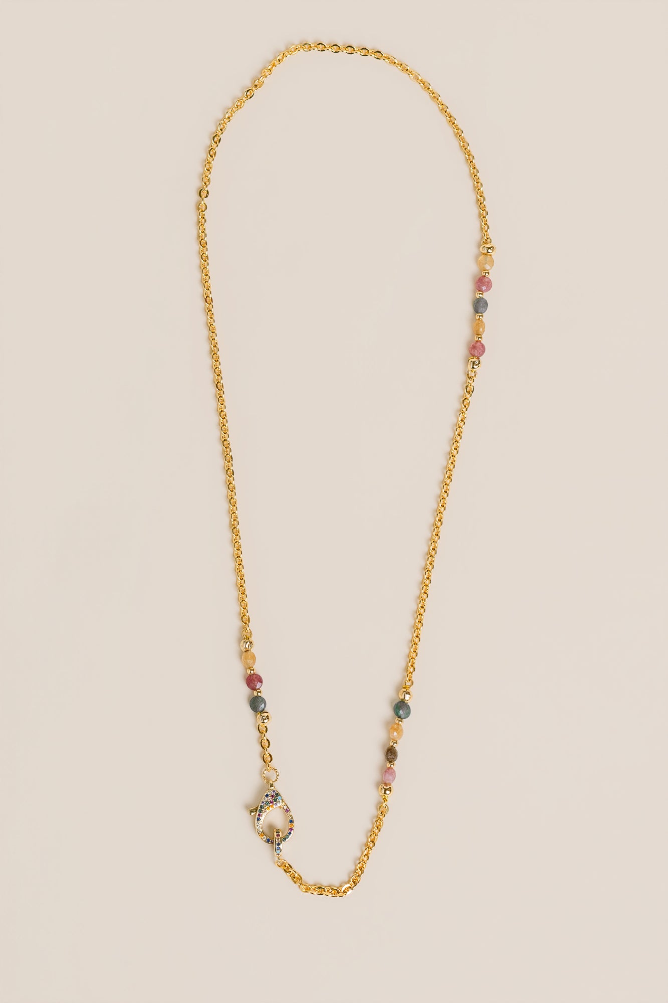 Colorful Bead & Clasp Necklace