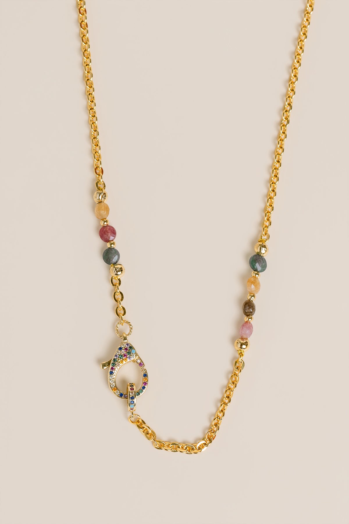 Colorful Bead & Clasp Necklace