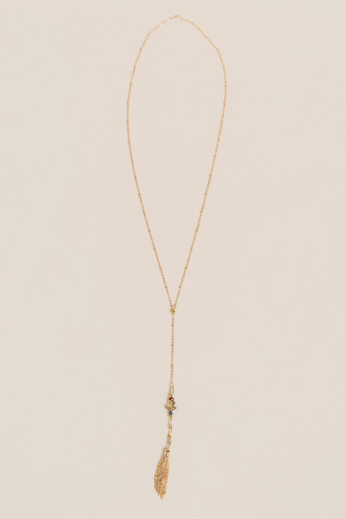 Smoky Quartz & Kyanite Tassel Necklace