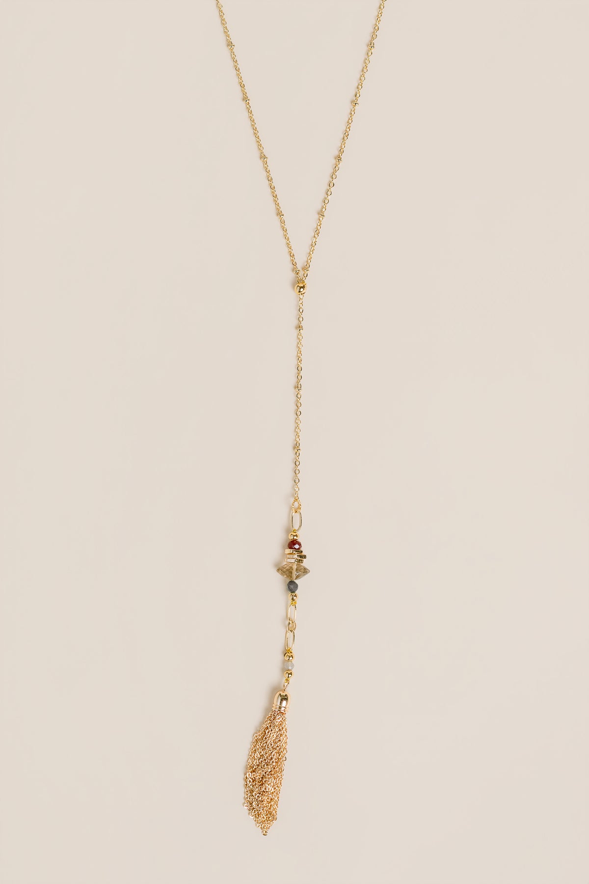 Smoky Quartz & Kyanite Tassel Necklace