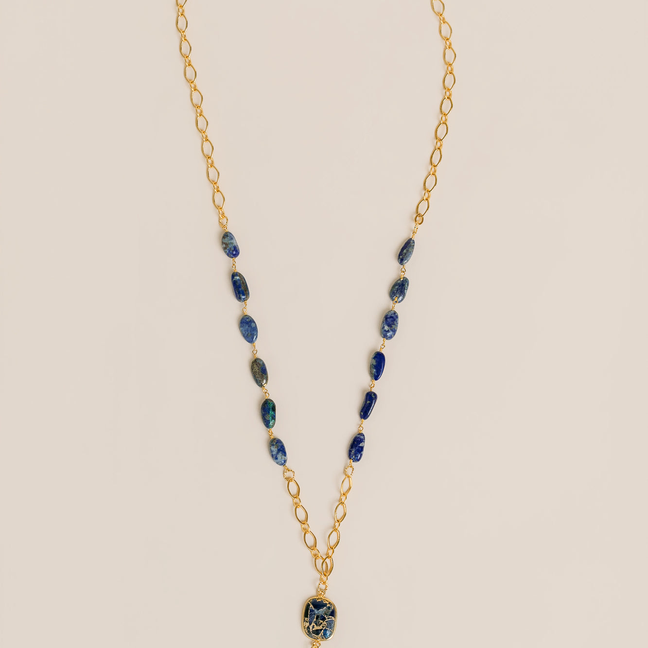 Chunky Long Lapis Necklace