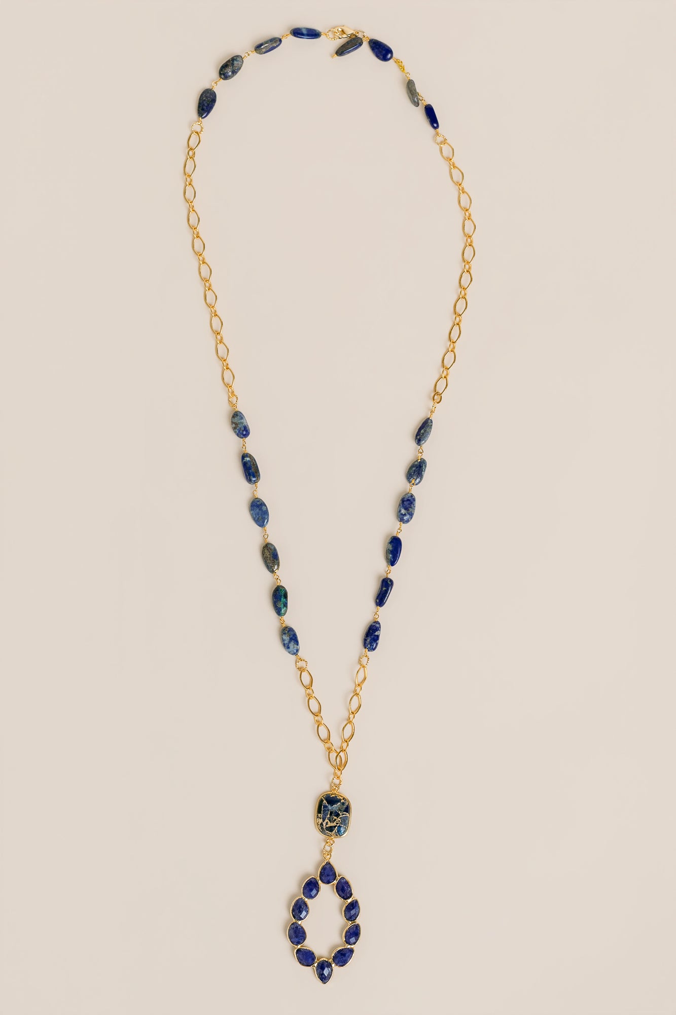 Chunky Long Lapis Necklace