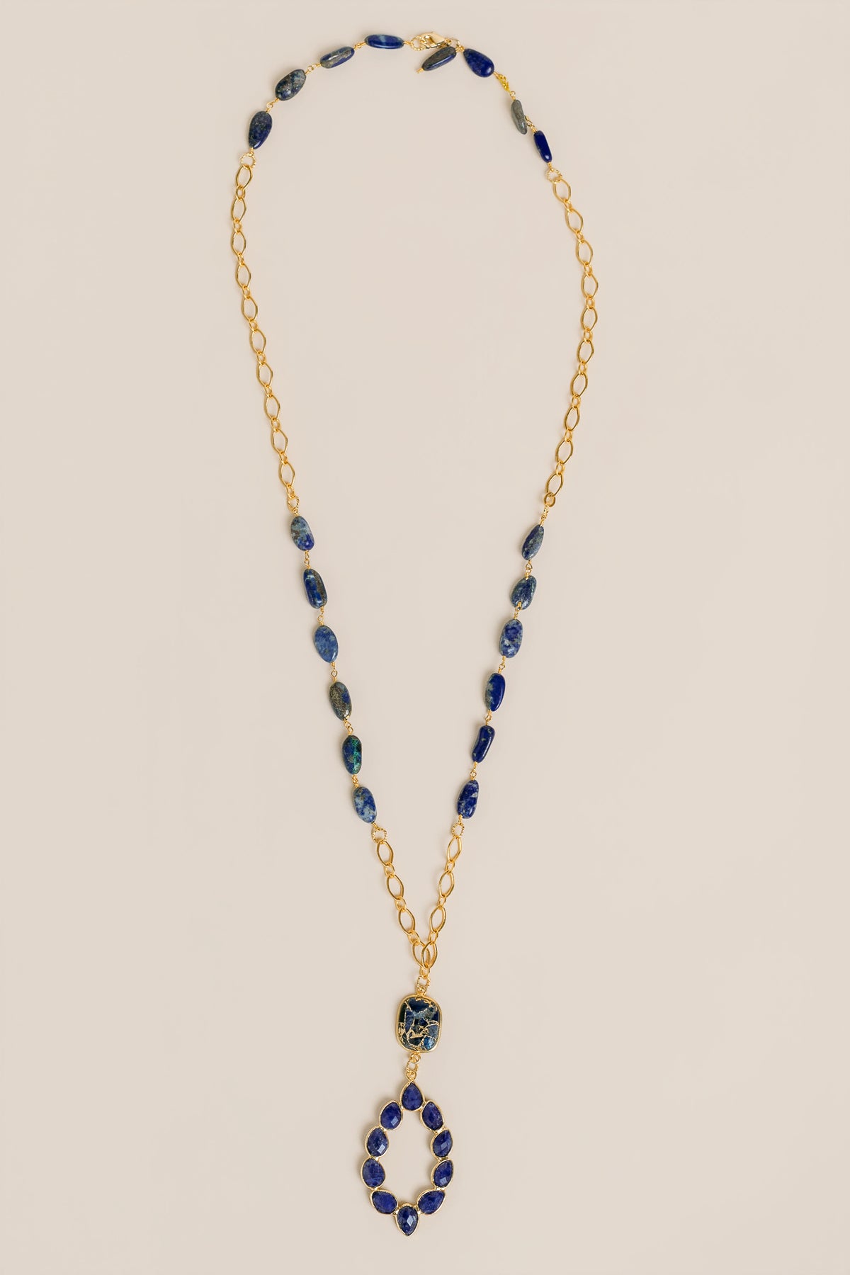 Chunky Long Lapis Necklace