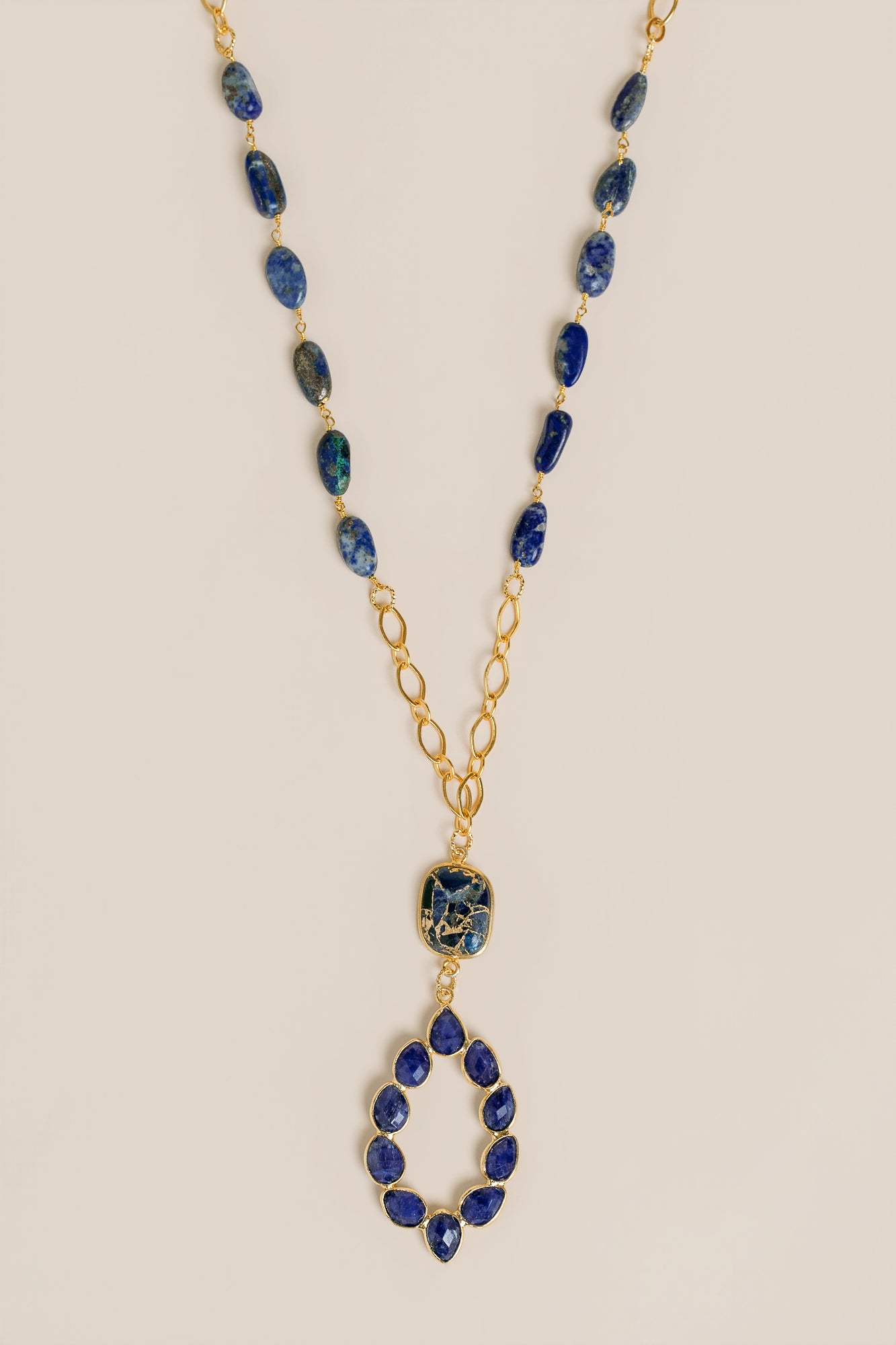Chunky Long Lapis Necklace