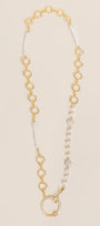 Chunky Moonstone Gold Ring Necklace