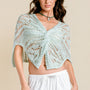 Milio Milano Crochet Front Twist Poncho