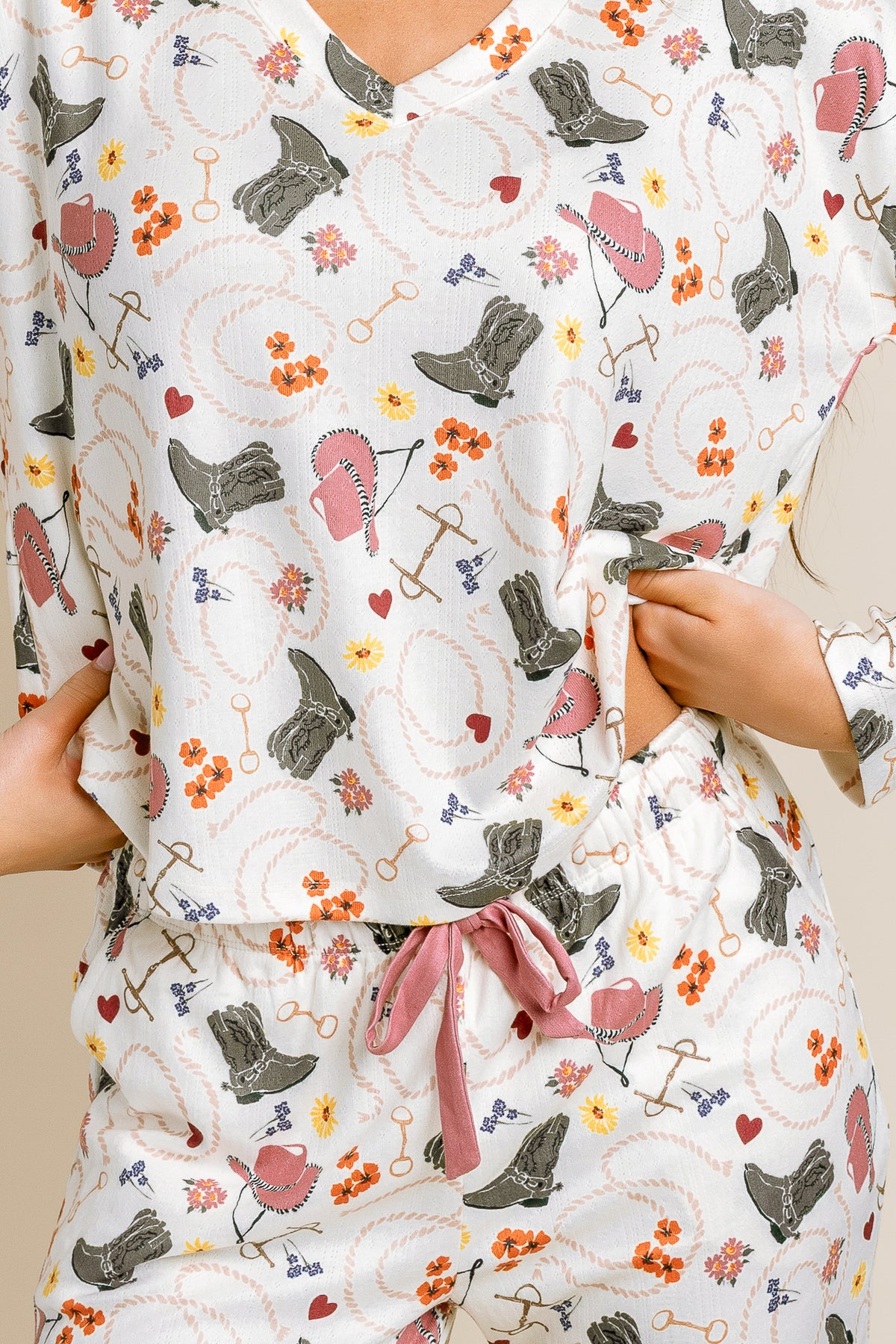 Saddle Up V Neck Top