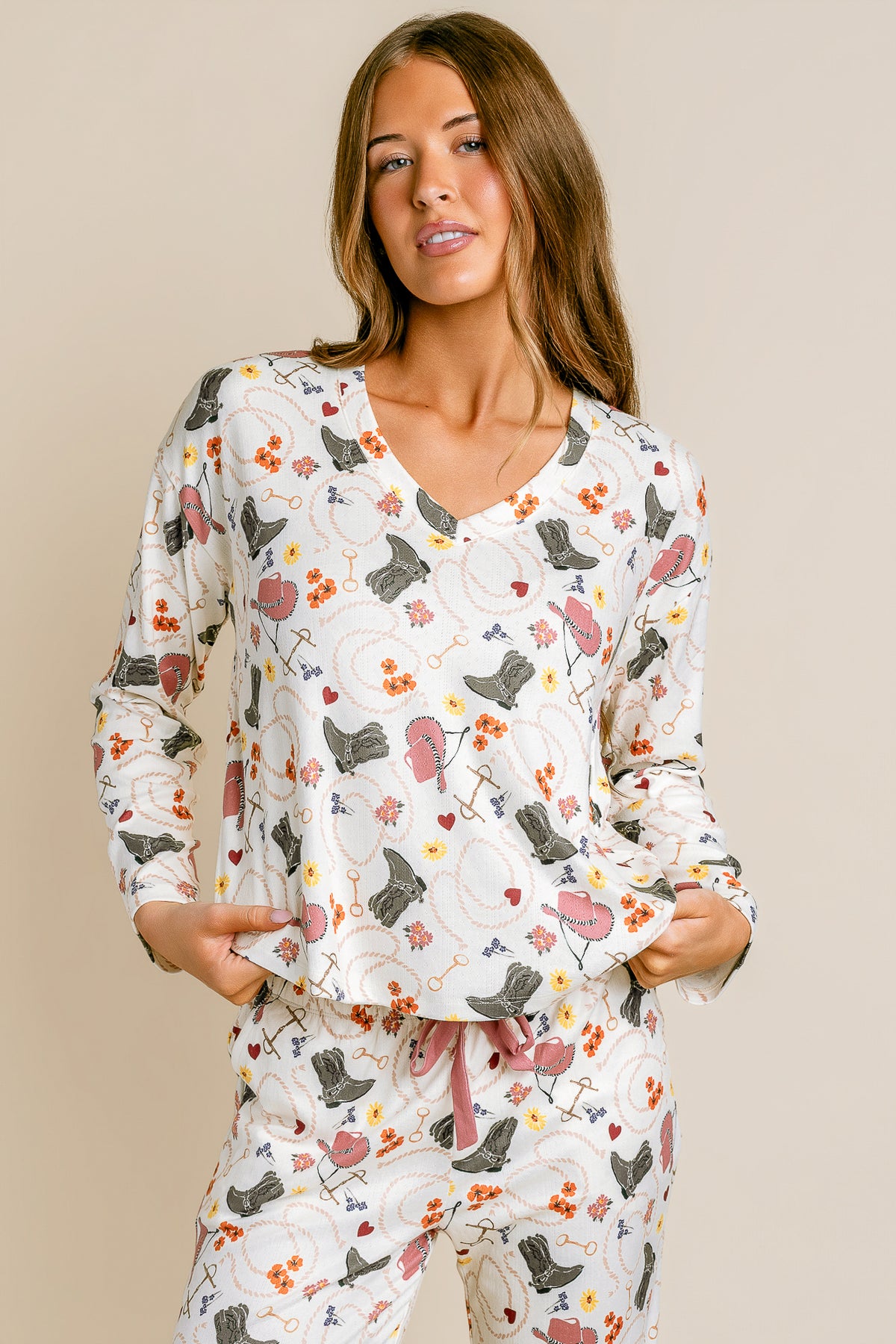Saddle Up V Neck Top