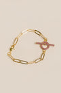 Sherwood Bridge Diamonds Paperclip Fuchsia Toggle Bracelet