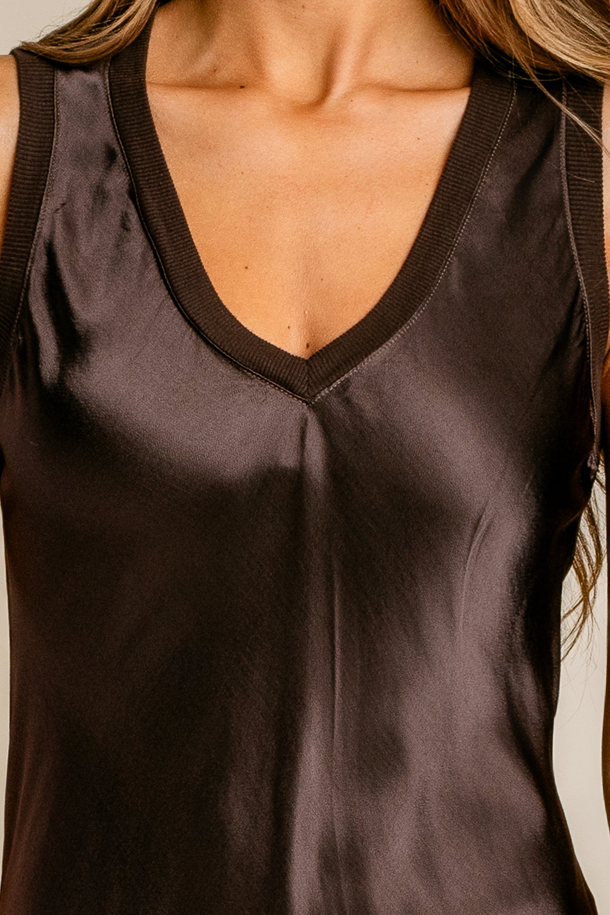 Randi V-Neck Satin Midi