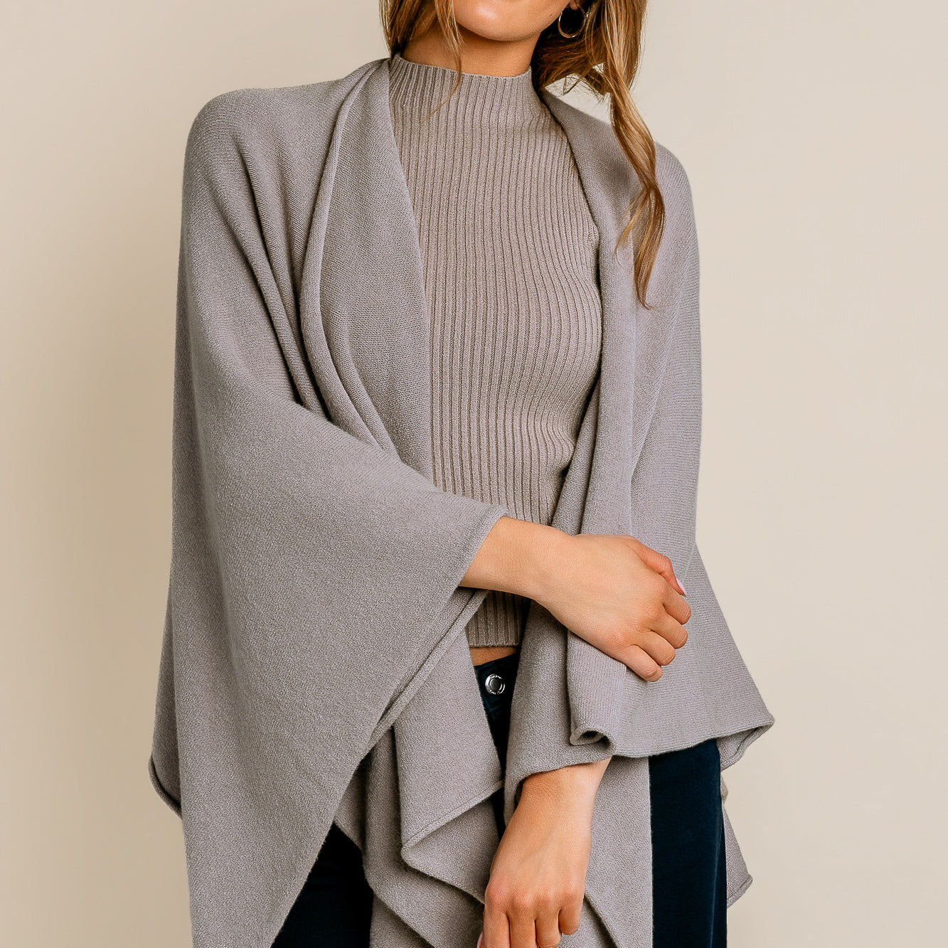 Knit Dolman Open Cardigan