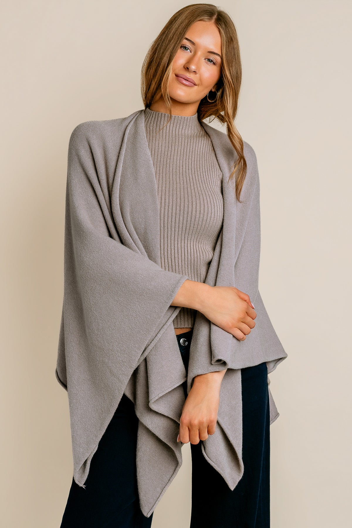 Knit Dolman Open Cardigan