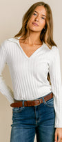 Michael Stars Liyah Collared Neck Top
