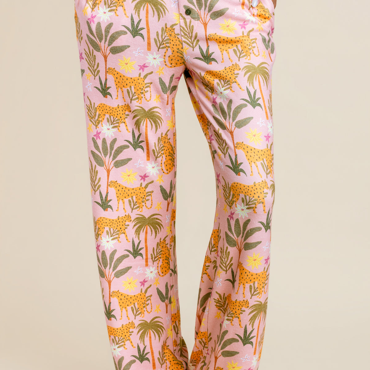 In the Jungle Leopard Safari Open Leg Pants