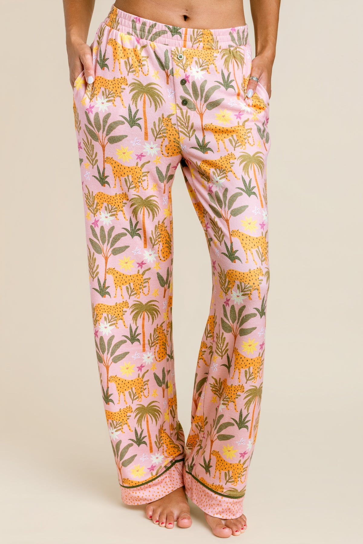 In the Jungle Leopard Safari Open Leg Pants