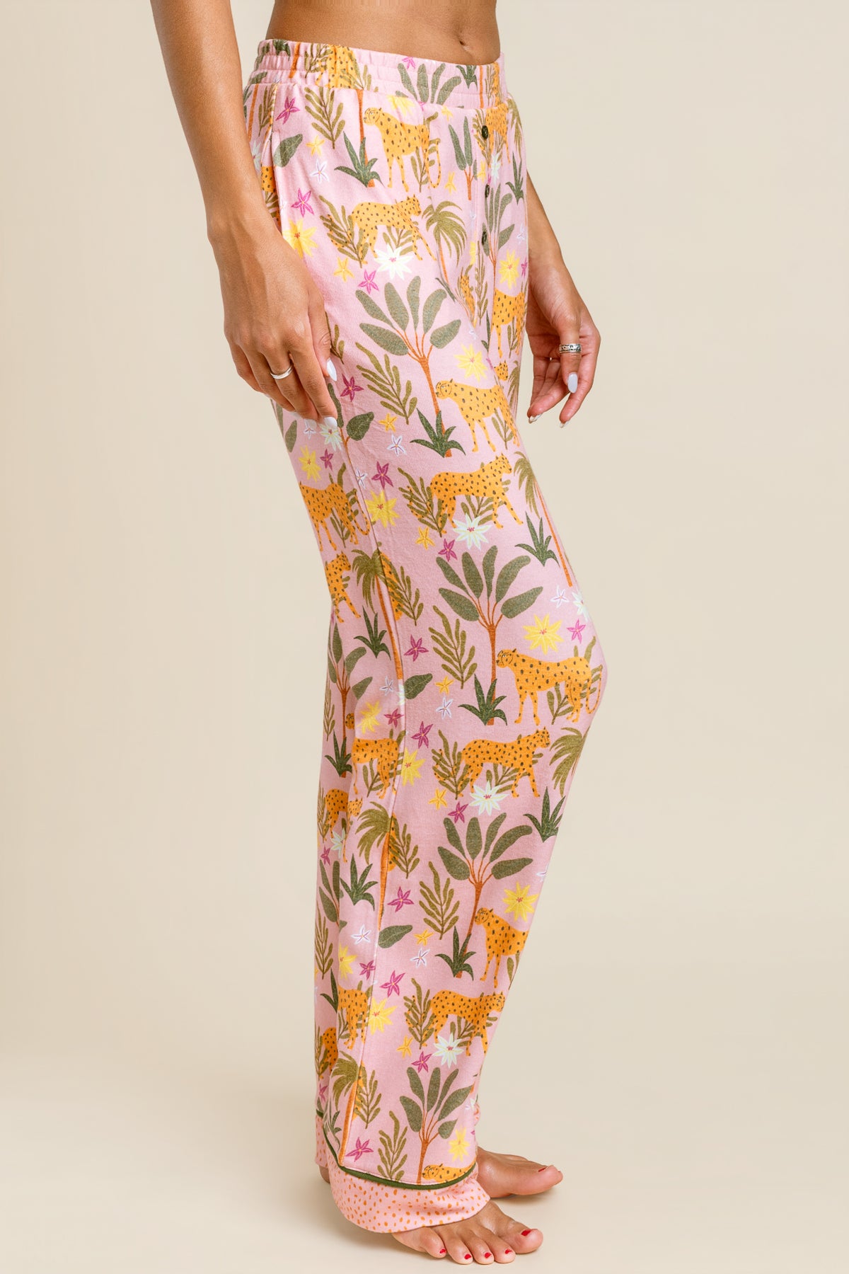 In the Jungle Leopard Safari Open Leg Pants