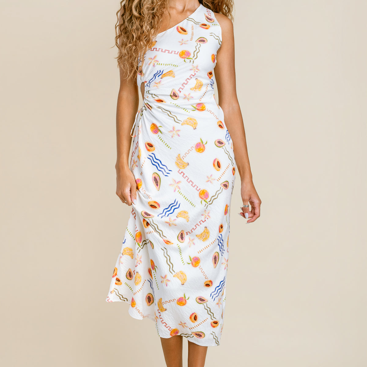 Carmen One Shoulder Midi Dress