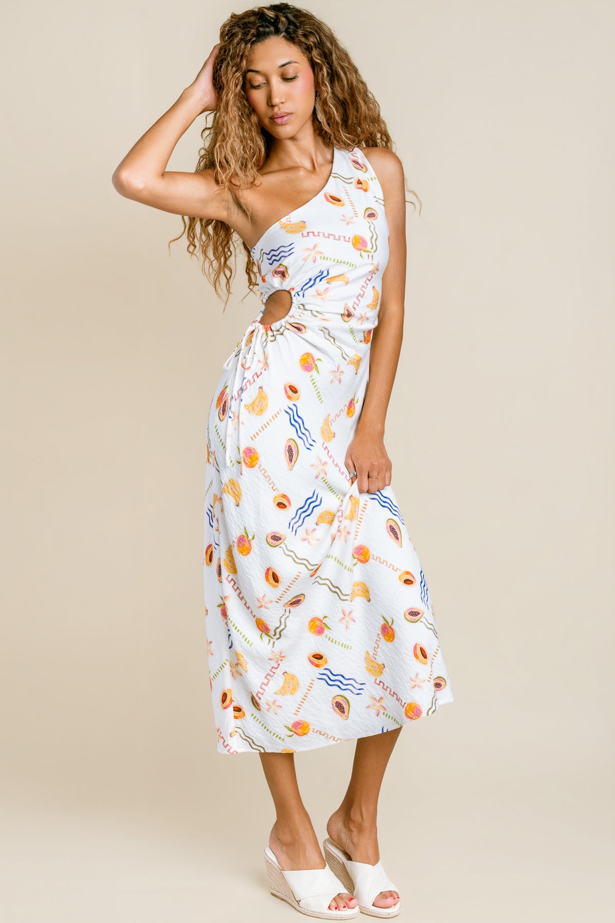 MINKPINK Carmen One Shoulder Midi Dress