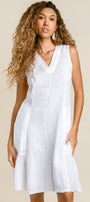 Linen V Neck Dress