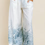 Coral Reef Print Wide Leg Pant