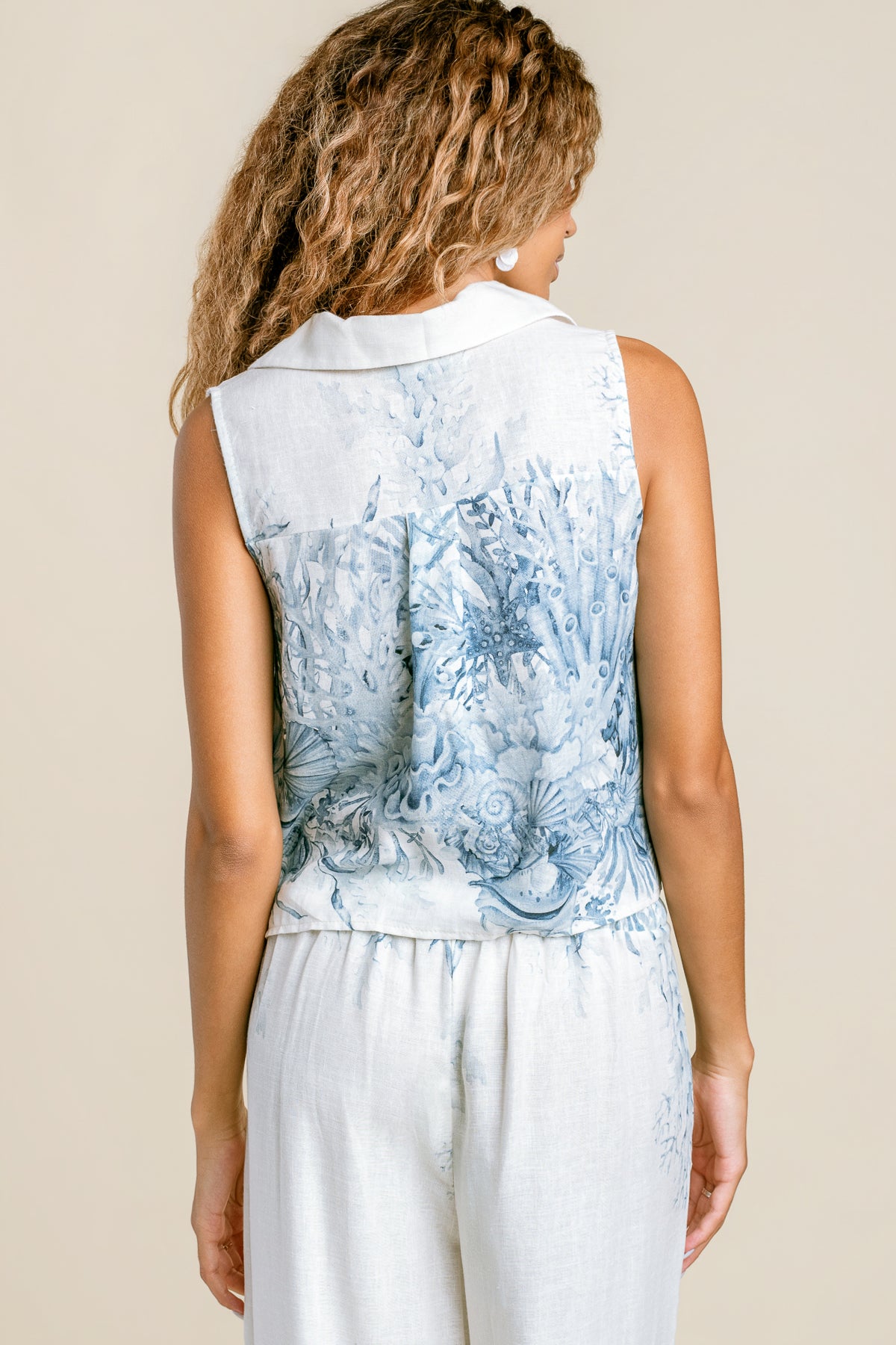 Coral Reef Print Tie Top