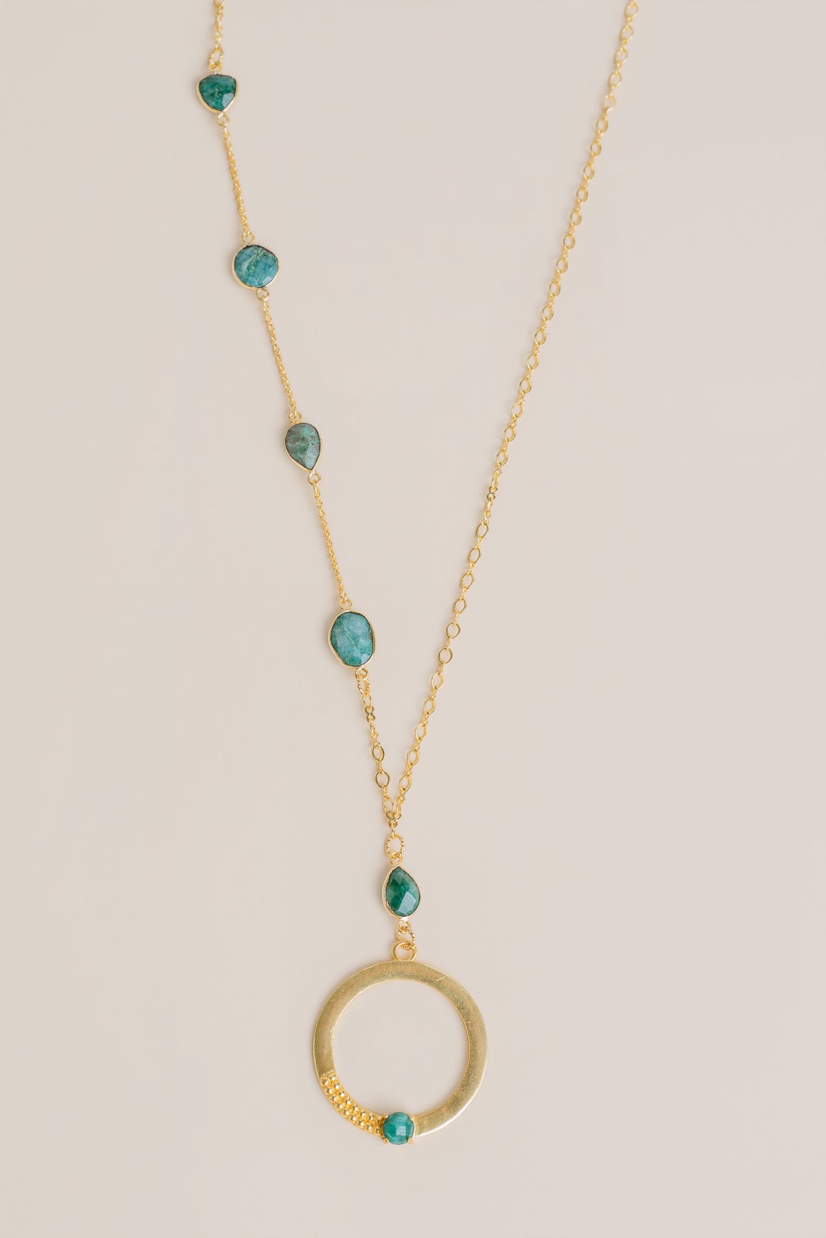 Raw Emerald Necklace
