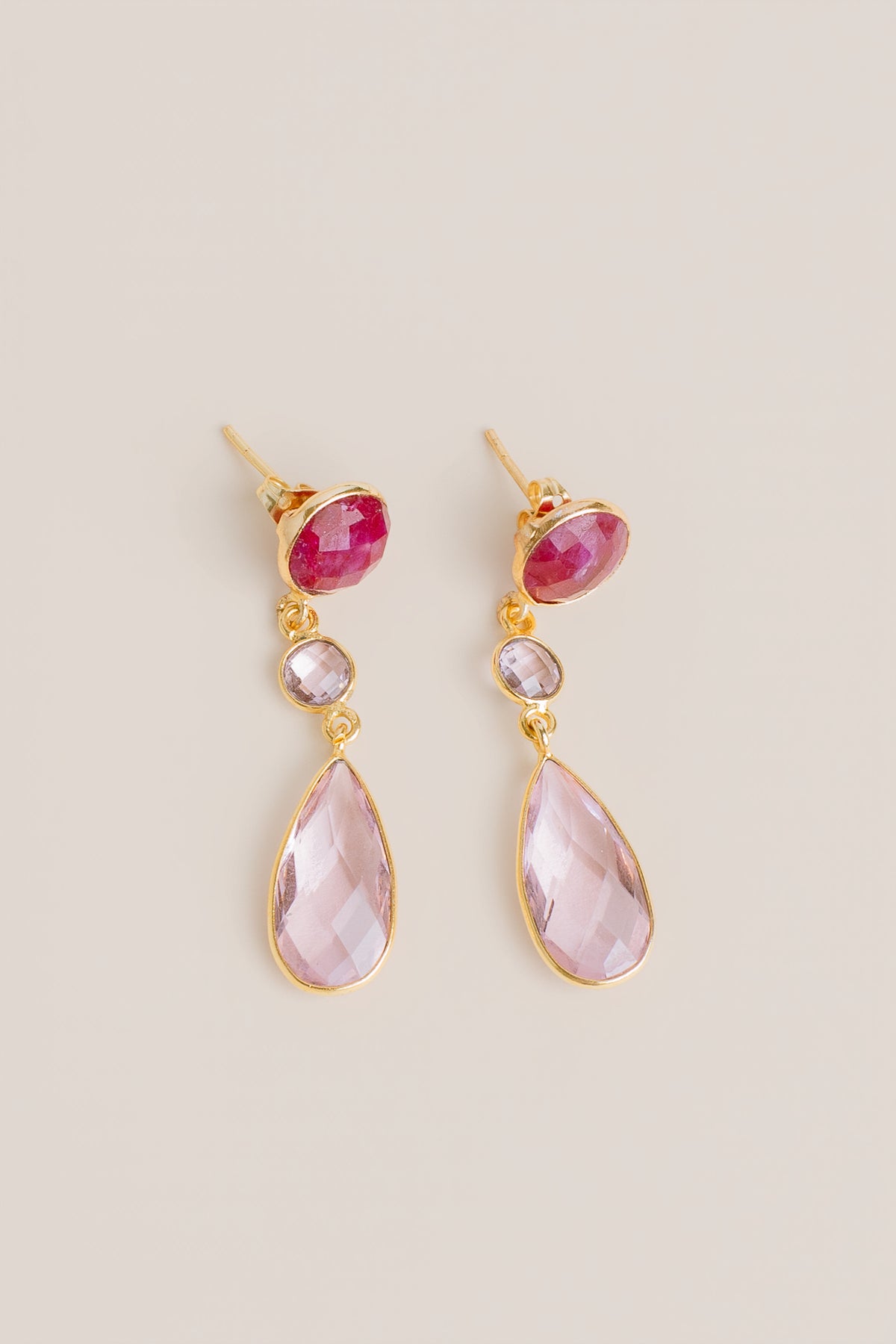 Ruby Rose Quartz Earrings