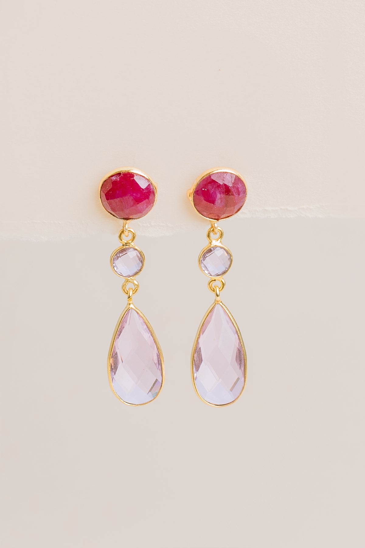 Ruby Rose Quartz Earrings