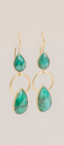 Raw Emerald Double Teardrop Hoops