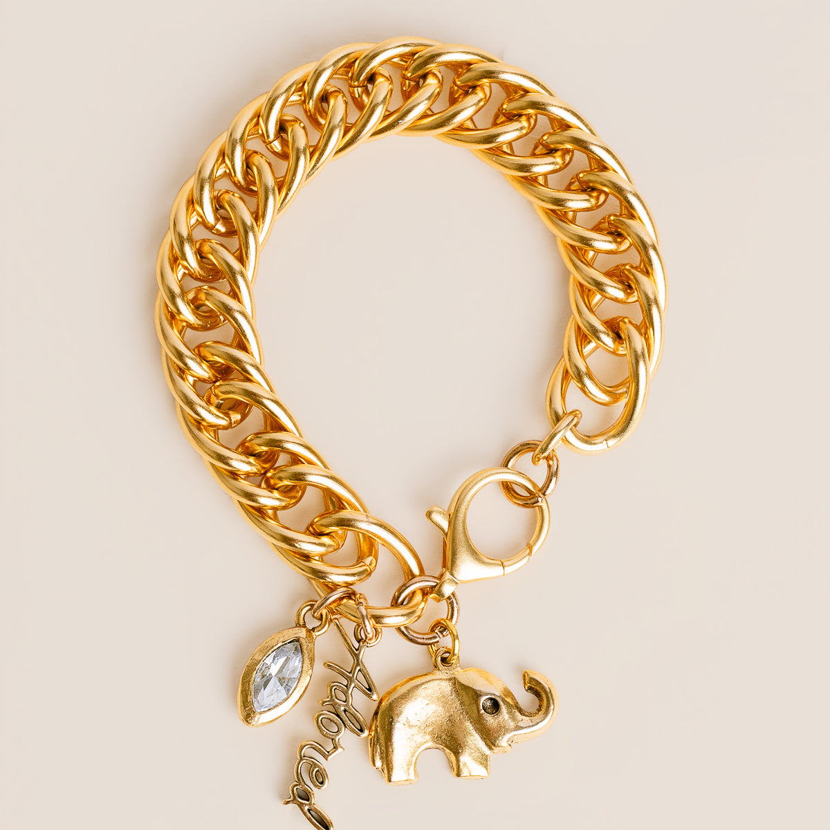 Adored Elephant Charm Chain Bracelet