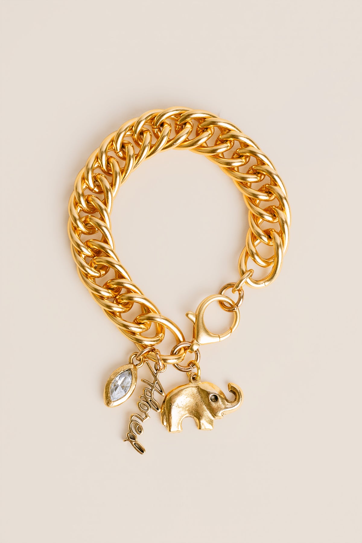 Adored Elephant Charm Chain Bracelet