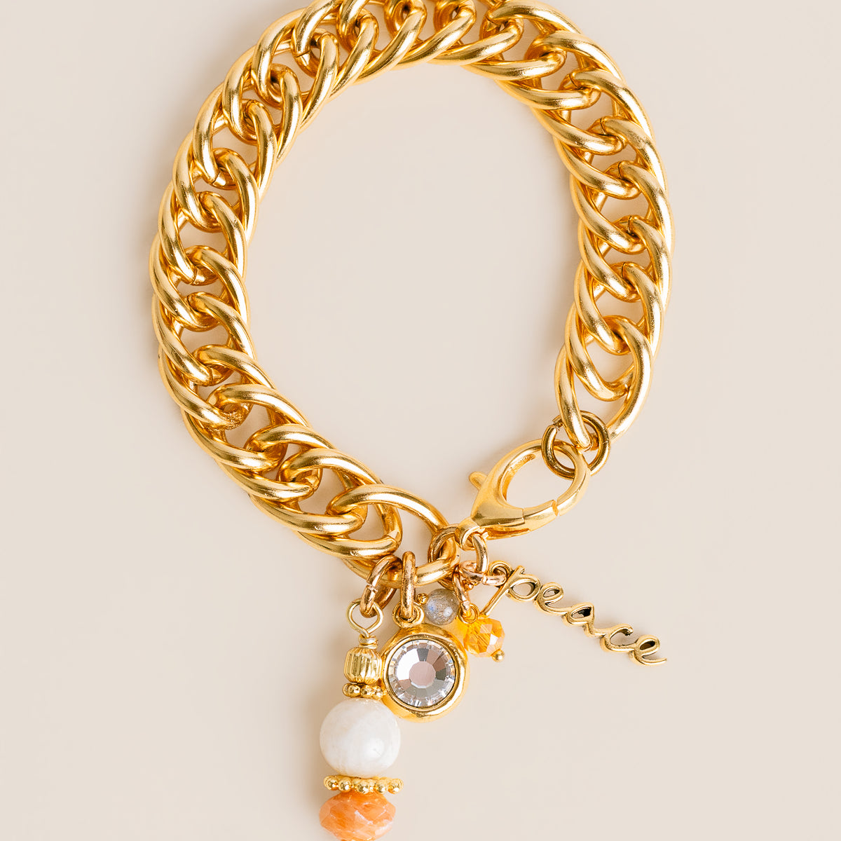 Peace Charm Chain Bracelet