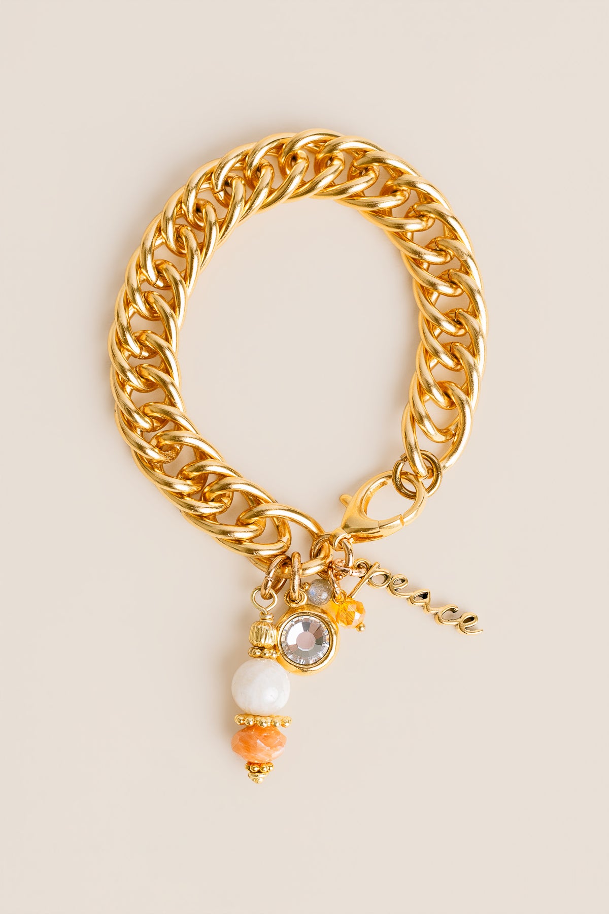 Peace Charm Chain Bracelet