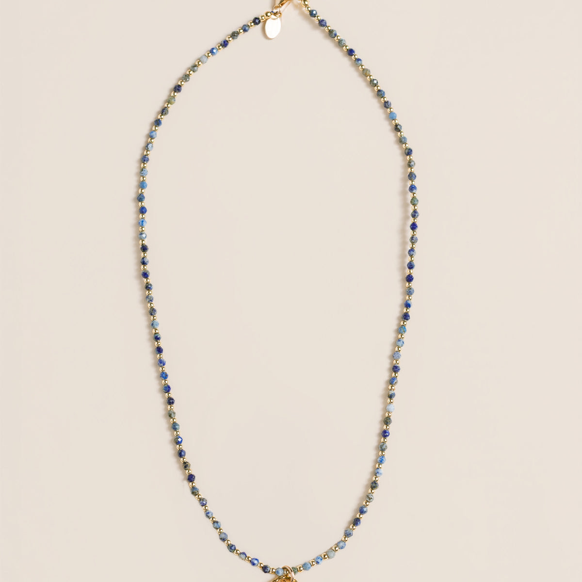 Lisa Marie Jewelry Running Horse Pendant, Lapis, Gold Beads
