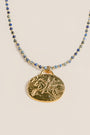 Lisa Marie Jewelry Running Horse Pendant, Lapis, Gold Beads