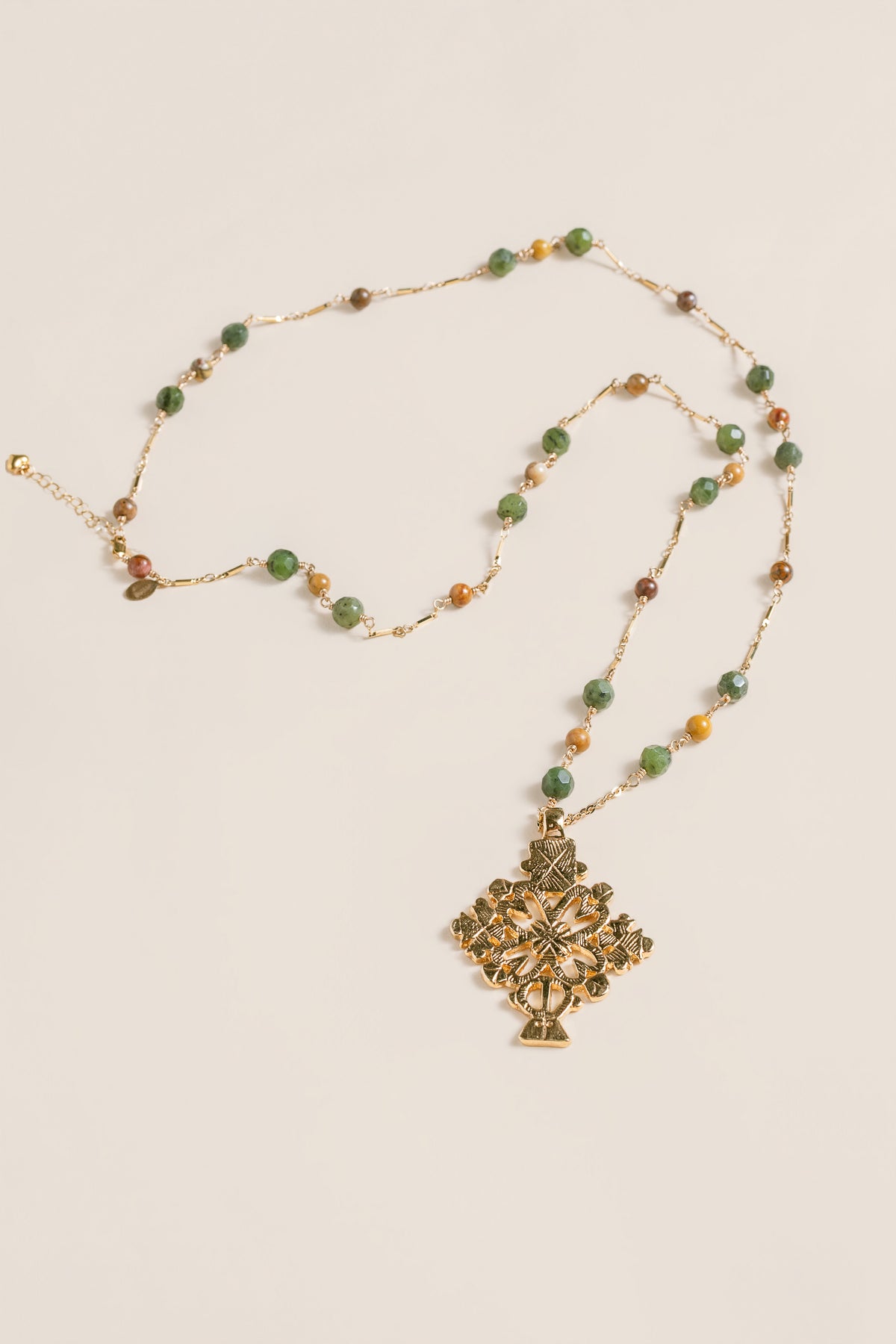 Lisa Marie Jewelry Emerald, Onyx, Jasper Long Necklace