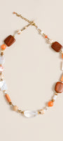 Lisa Marie Jewelry Mother Of Pearl, Jade, Carnelian, Crystal, Quartz Short Necklace