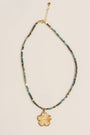 Lisa Marie Jewelry Mother of Pearl Flower, Turquoise Short Necklace