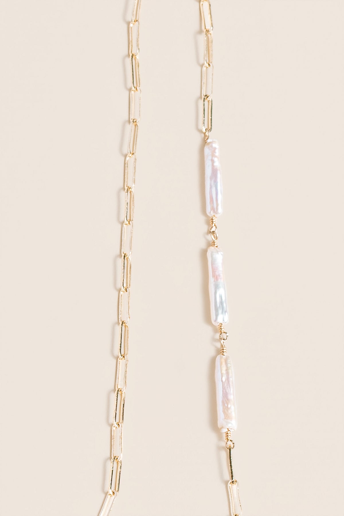 Lisa Marie Jewelry Keshi Pearls, Chain Dangling Long Necklace